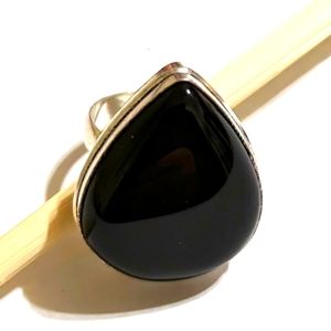 Sterling Silver Natural Black Onyx Ring